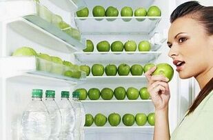 grønne epler og vann for vekttap med 10 kg per måned