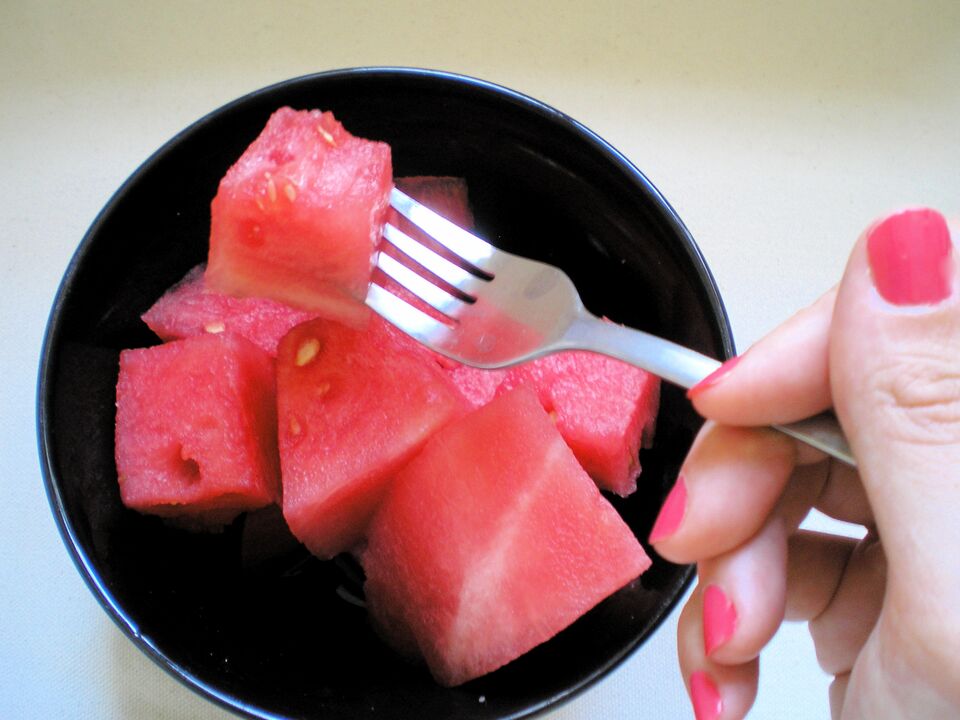 Spise vannmelon for å bli kvitt ekstra kilo