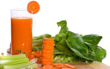 gulrotjuice og grønnsaker for gastritt